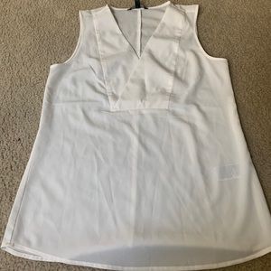 Sleeveless white tank top